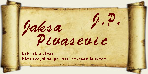 Jakša Pivašević vizit kartica